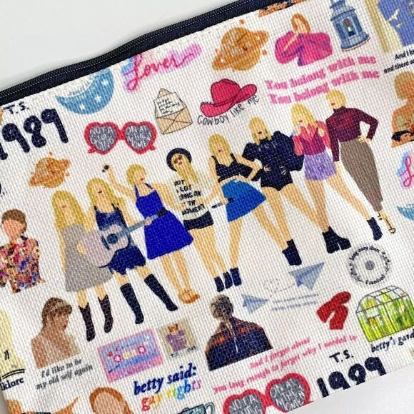 Taylor Swift Makeup Bag School Pencil Pouch 10 x 7 Swifties 1989 Lover - Picture 7 of 8